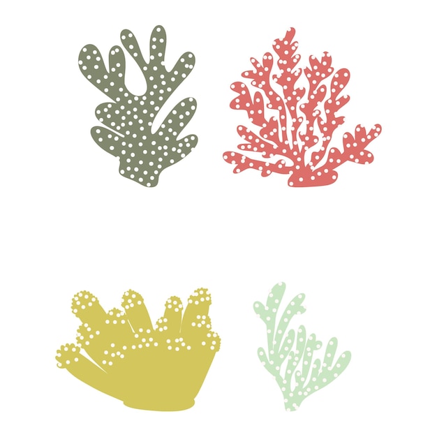 Vector koraal onderwater element vector illustratie in scandinavische stijl zee oceaan