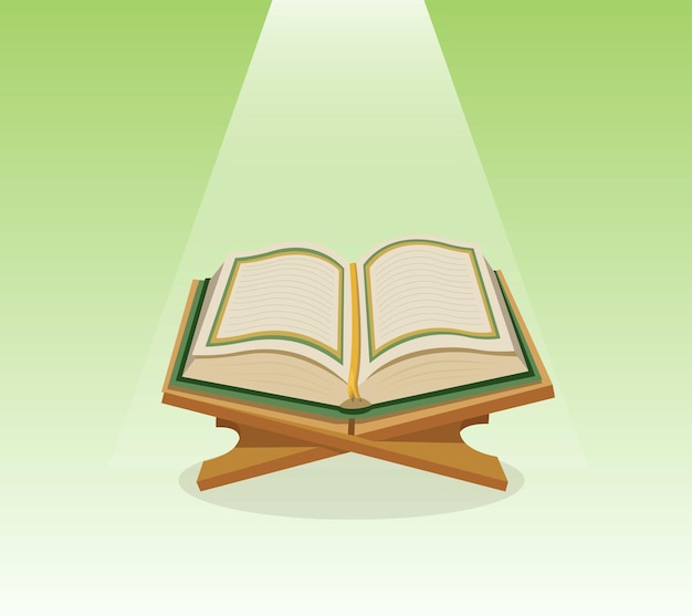 Koran islam religie bid symbool met groene achtergrond illustratie vector