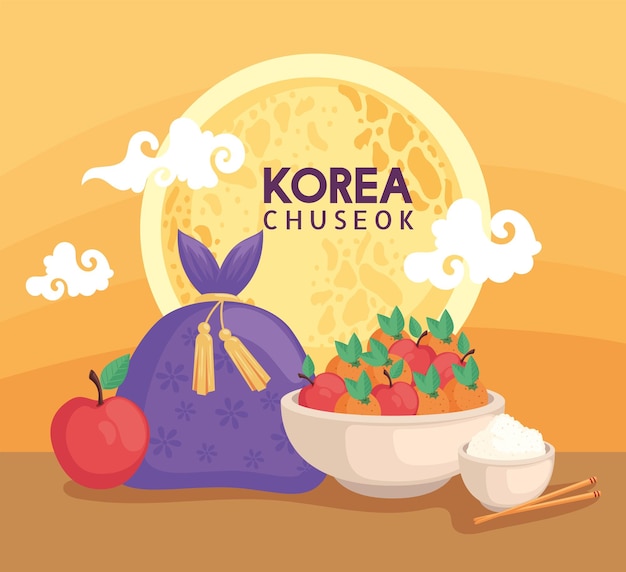 Korea chuseok belettering sjabloon