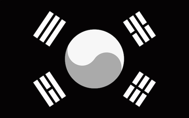 Vector korea flag in a dark version