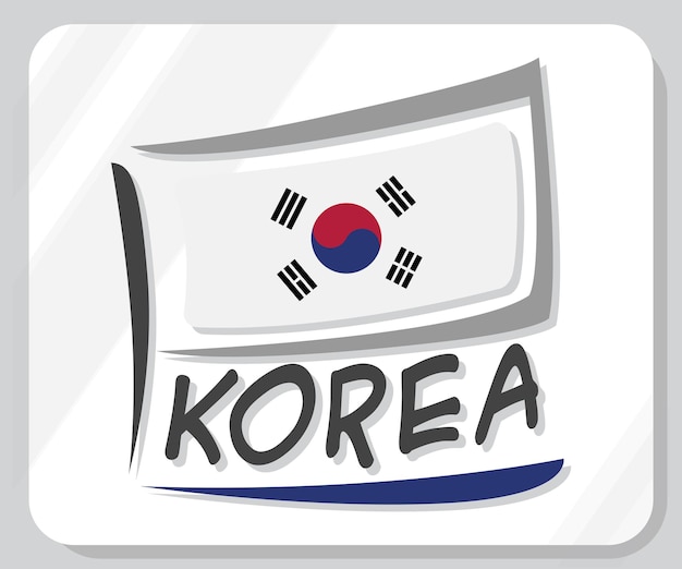 Vector korea graphic pride flag icon