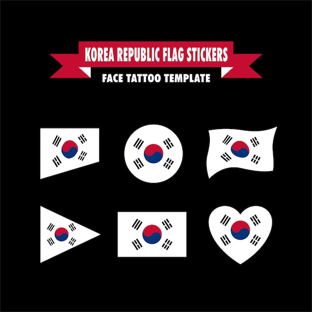 Vector korea republic flag template