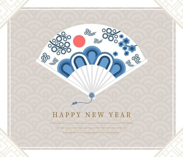 Vector korea tradition new year card, vector illustration