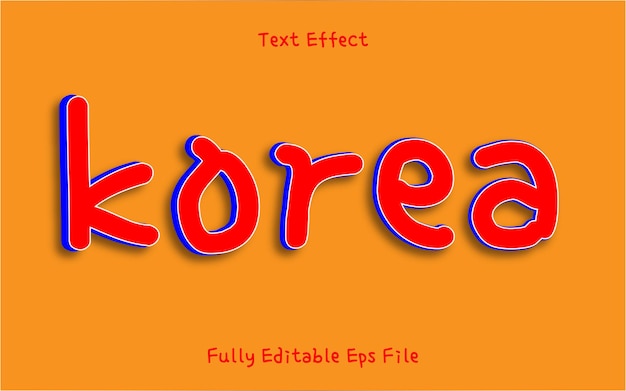 Vector koreaan 3d text effect