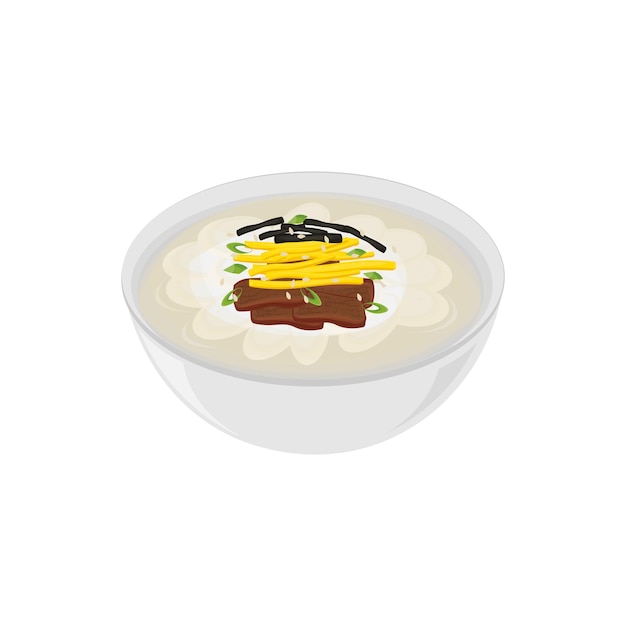 Koreaans eten Tteokguk vector illustratie logo