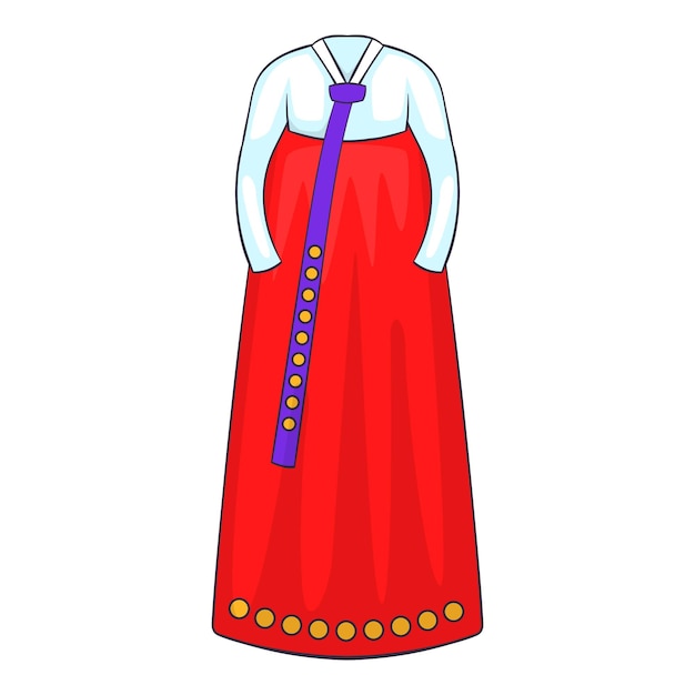 Koreaanse traditionele kleding icoon Cartoon illustratie van kleding vector icoon voor webontwerp