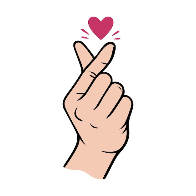 Koreaanse vinger hart gebaar