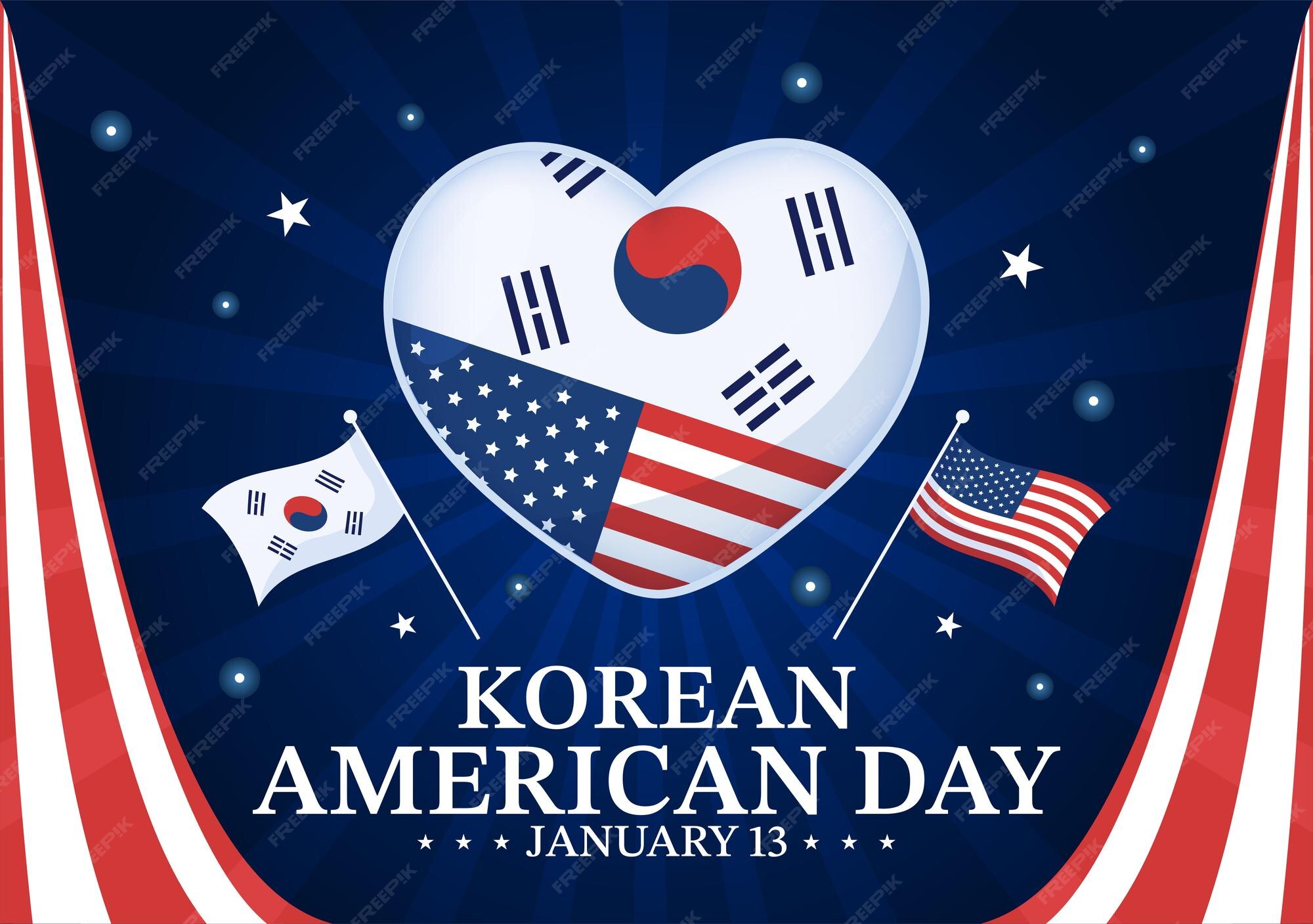 Premium Vector Korean american day illustration with usa and south