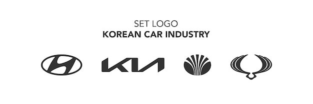 Premium Vector | Korean car industry set top logo hyundai kia ...