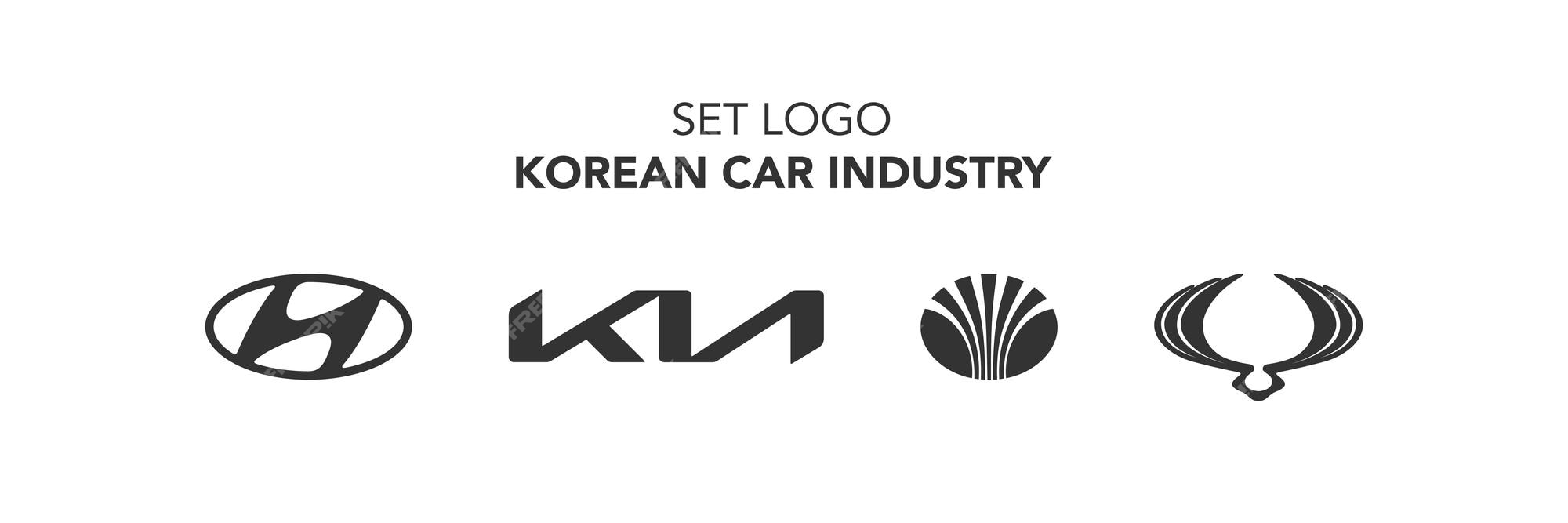 Premium Vector | Korean car industry set top logo hyundai kia ...