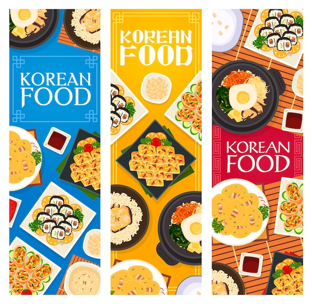 Korean cuisine food banners