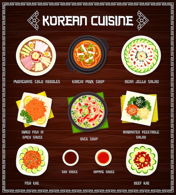 Дизайн иллюстрации меню корейской кухни