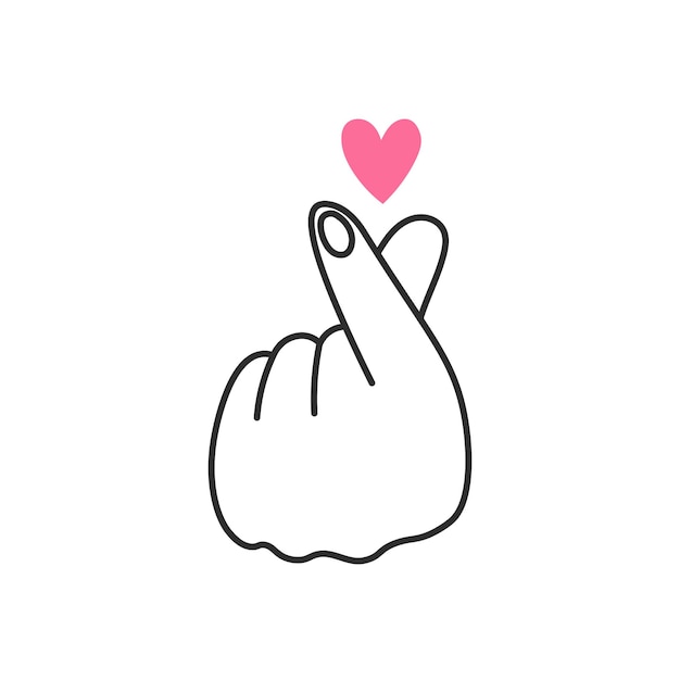 Korean Finger heart gesture