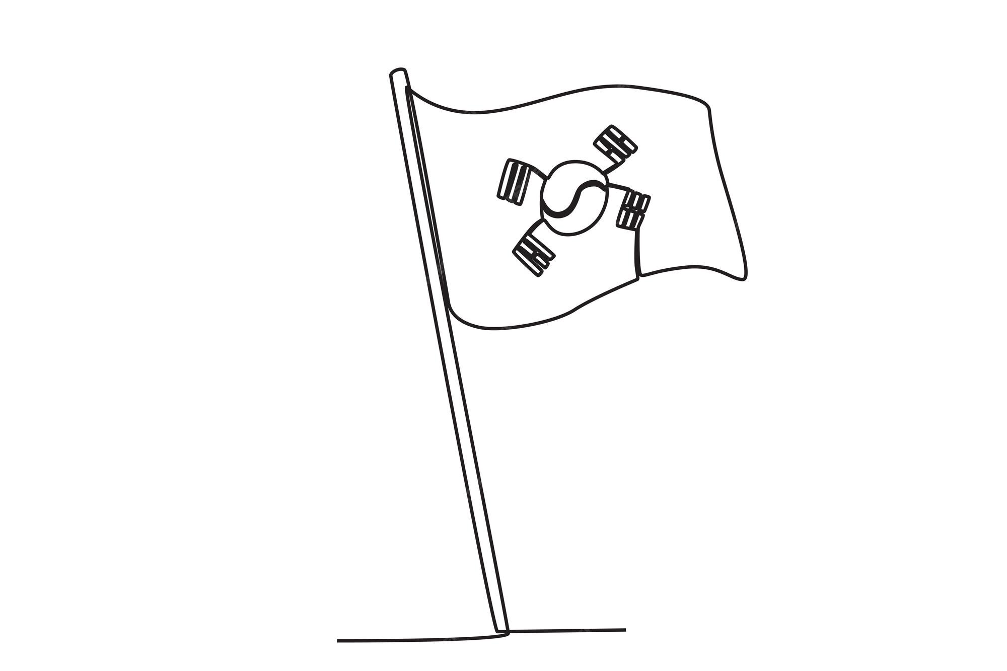 Premium Vector A Korean flag flying in the air National liberation