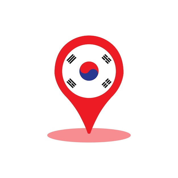 Korean flag logo in map shape vector illustration symbol design