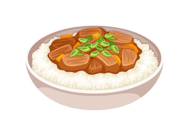 韓国料理のコンセプト カフェとレストランのメニュー アジアの文化と食事 ポスターやバナー 白い背景に隔離された漫画の平面ベクトルイラスト