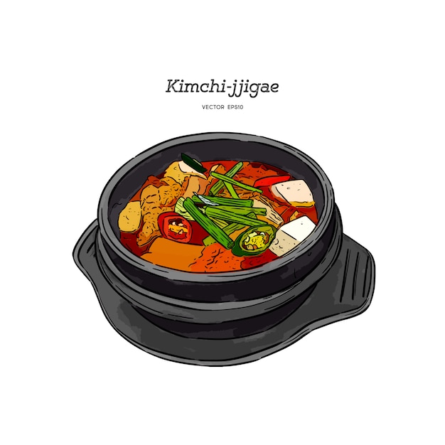 Kimchi jjigae cibo coreano