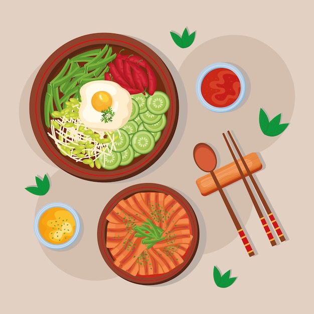 Korean food postcard