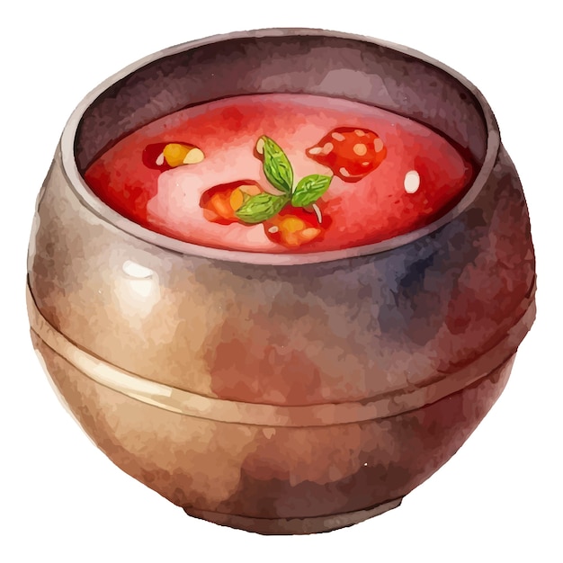 Korean food in watercolor style
