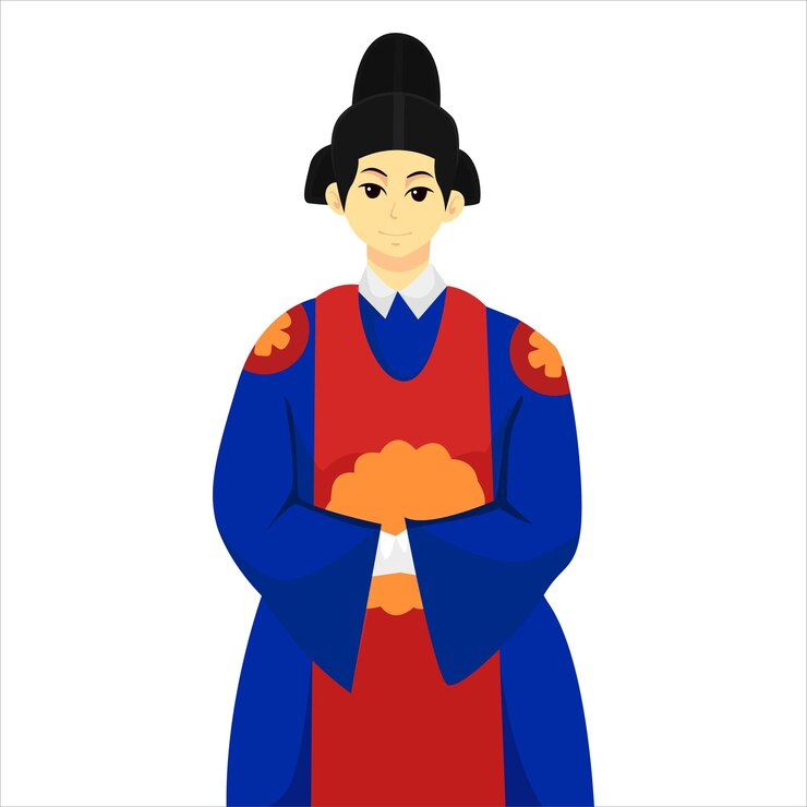 Vector korean groom wedding character design illustration
