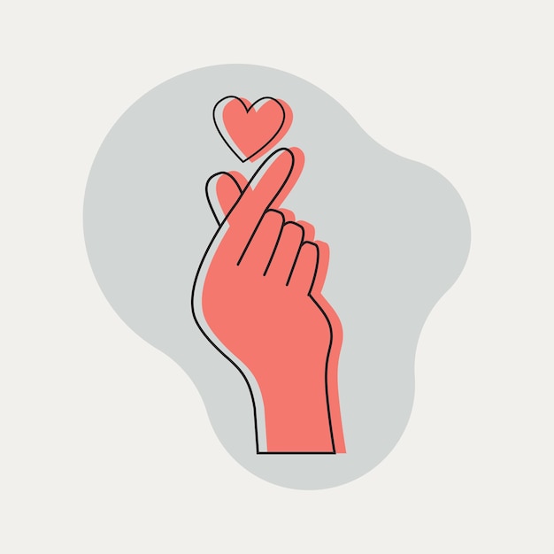 Korean heart or love sign vector illustration valentine concept