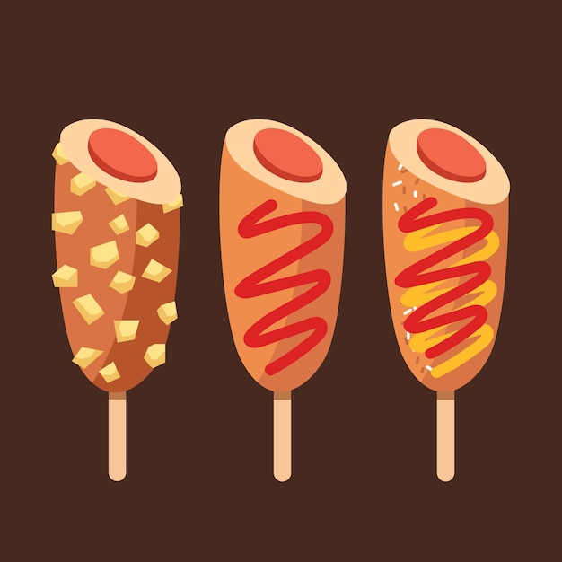 Korean Hotdog Illustration