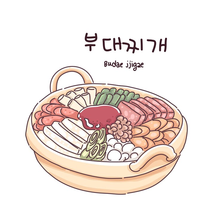Korean hotpot food illustration