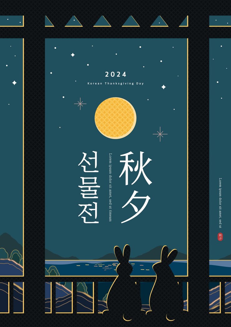 Vector korean thanksgiving day illustration translation thanksgiving day gift sales