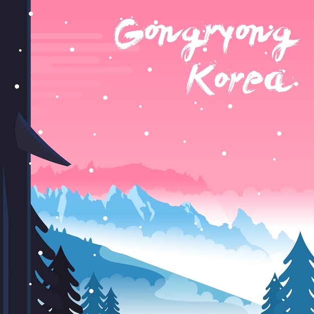 Vector korean tourist attractions: gongryong