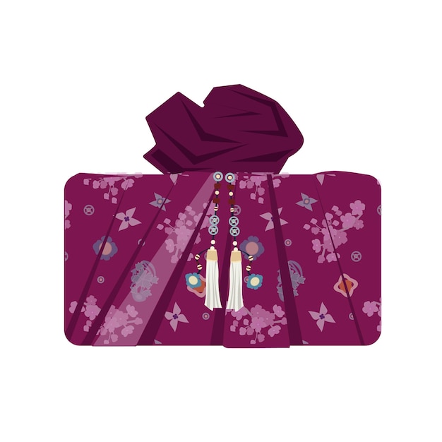 Korean traditional gift. Asian traditional gift wrap icons. Vector illustration.