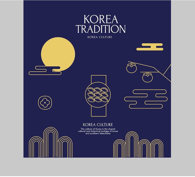 Vector korean traditional holiday style graphic design