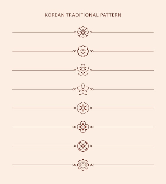 Vector korean traditional line pattern. asian style. chinese culture. vector abstract graphic illustration. korea, china symbol