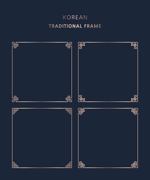 Vector korean traditional pattern design elements frame or border