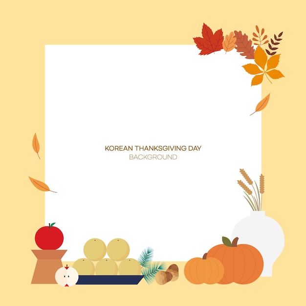 Vector korean traditional thanksgiving day chuseok frame background