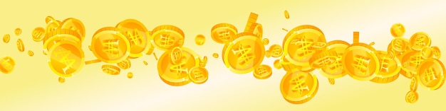 韓国ウォンのコインが落ちる魅惑的な散らばったウォンコイン韓国のお金創造的な大当たりの富または成功の概念ベクトル図