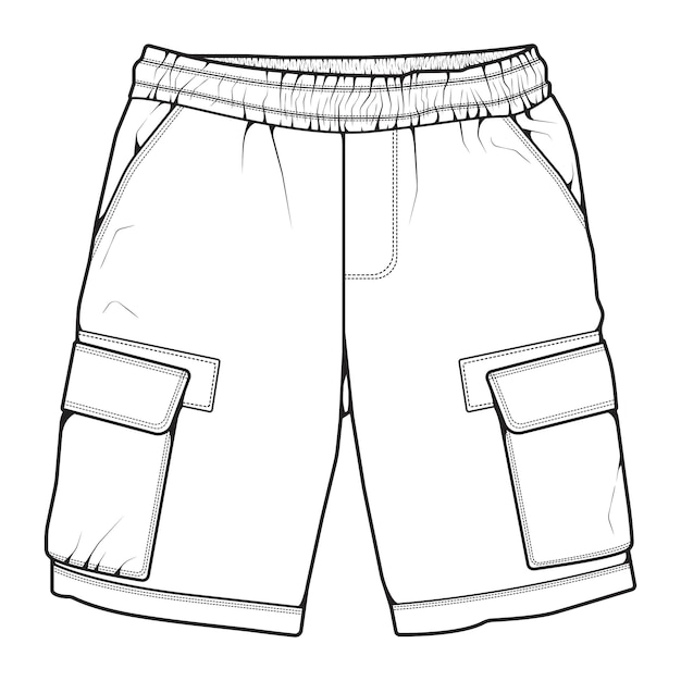 Korte broek schets tekening vector korte broek in een schets stijl trainers sjabloon schets