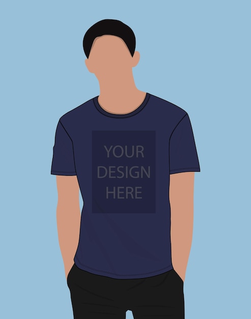 Vector korte eleeve t-shirt vector illustratie mock up sjabloon voor heren en jongens
