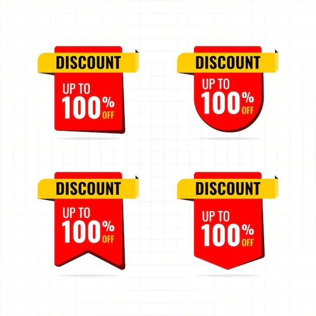 Korting 100 Stickerontwerp Zakelijk Thema Winkelthema 100 Sticker Kortingsbon Premium