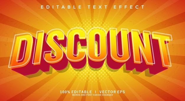 korting 3d vector tekst effect met moderne stijl ontwerp