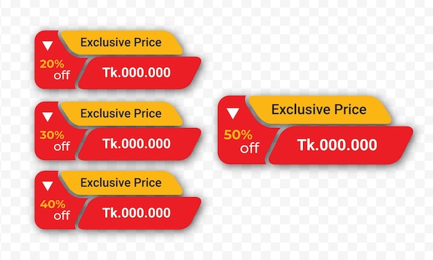 Kortingslabel met set verkooplabels
