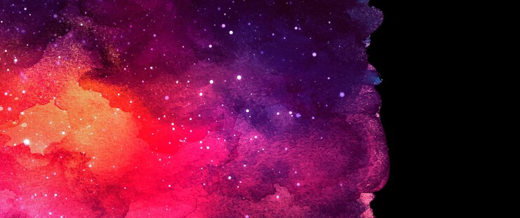 Vector kosmische vectorillustratie mooie kleurrijke ruimteachtergrond waterverfkosmos