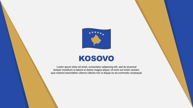 Kosovo Flag Abstract Background Design Template Kosovo Independence Day Banner Cartoon Vector Illustration Kosovo Flag