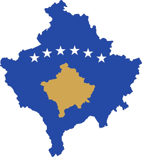 Kosovo map with flag europe cartography