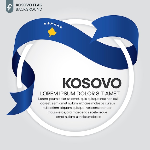 Kosovo ribbon flag vector illustration on a white background