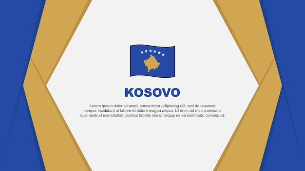 Kosovo vlag abstracte achtergrond ontwerpsjabloon kosovo onafhankelijkheidsdag banner cartoon vector illustratie kosovo achtergrond