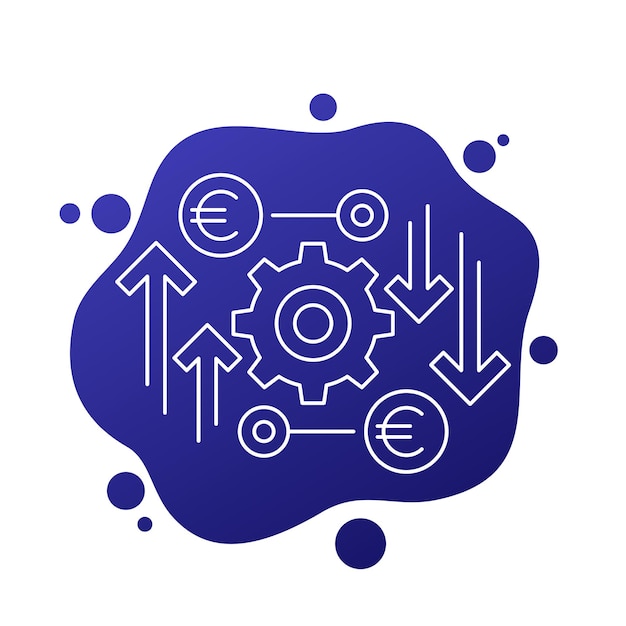 Vector kosteneffectief financieel lijnpictogram met euro