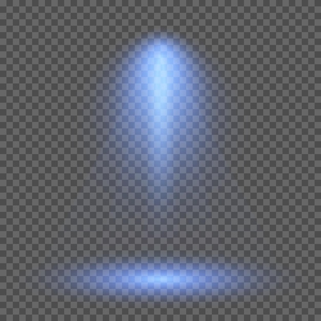 Koude blauwe verlichting met spotlight. scèneverlichtingseffecten op een donkere transparante achtergrond. vector illustratie