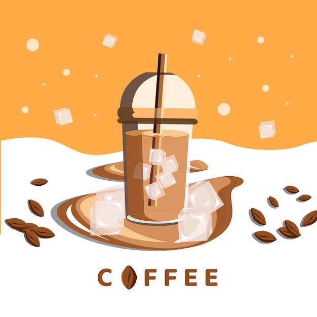 Koude koffie ontwerp vectorillustratie