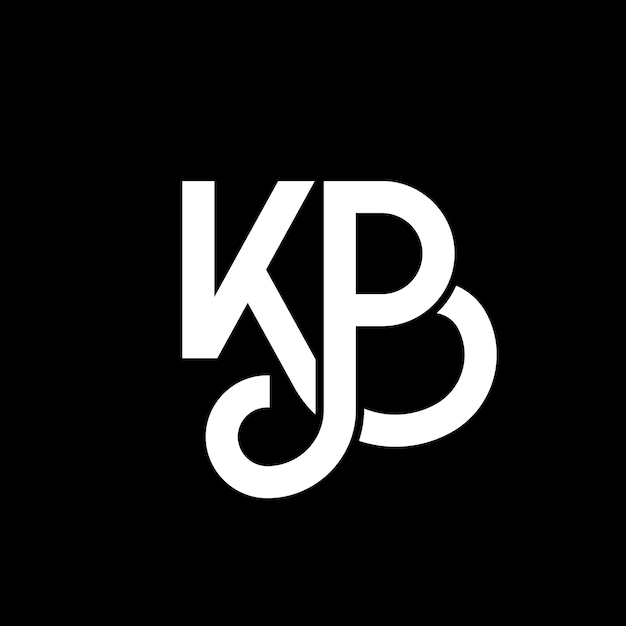 Vector kp letter logo design on black background kp creative initials letter logo concept kp letter design kp white letter design on black background