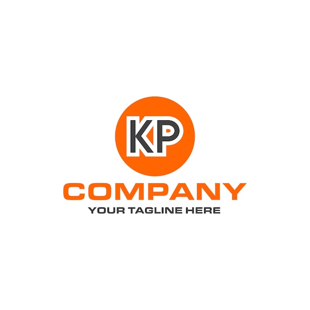 KP letter rounded shape logo design